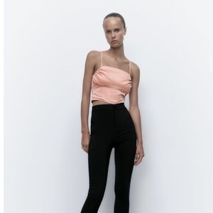 Pink Satin crop top